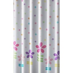 AQUALINE - Sprchový závěs 180x180cm, polyester, květovaný barevný ZV025