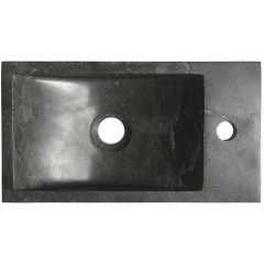 SAPHO - BLOK kamenné umývátko 40x22cm, baterie vpravo, antracit 2401-28