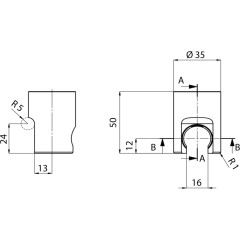 SAPHO - Držák sprchy kulatý, pevný, černá mat SD715