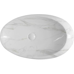 SAPHO - DALMA keramické umyvadlo na desku, 68x44cm, carrara 317