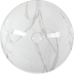 SAPHO - DALMA keramické umyvadlo na desku, Ø 42cm, carrara 117