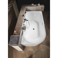 AQUALINE - TIBERA R rohová stojící vana, 170x80cm, bílá E1015