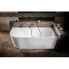 AQUALINE - TIBERA R rohová stojící vana, 170x80cm, bílá E1015