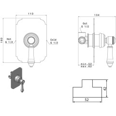 SAPHO - VIENNA podomítková sprchová baterie, 1 výstup, bronz VO041BR