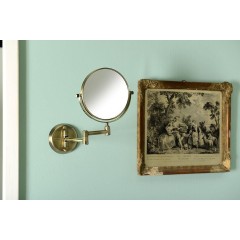 SAPHO - Kosmetické zrcátko závěsné, Ø 140, oboustranné, bronz XP012