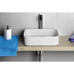 SAPHO - BLADE keramické umyvadlo na desku, 40x40cm, bílá WH050