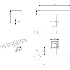 SAPHO - MIRAKA LED svítidlo 5W, 230V, 300x35x120, IP44, akryl, chrom MR300