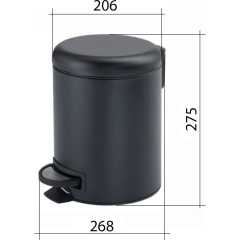 Gedy - POTTY odpadkový koš 5l, Soft Close, černá mat 330914