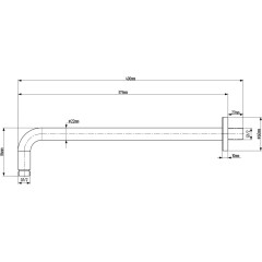 SAPHO - Sprchové ramínko kulaté, 400, černá mat SL103