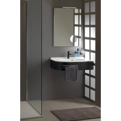 SAPHO - PULSE konzole s držákem ručníků, pravá, černá mat BM658-CP