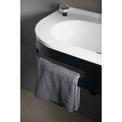SAPHO - PULSE konzole s držákem ručníků, pravá, černá mat BM658-CP