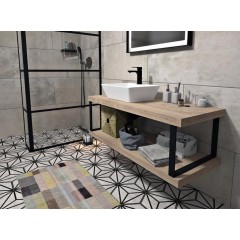 SAPHO - Podpěrná konzole 490x330x40, lakovaná ocel, černá mat, 1 ks 30370