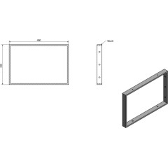 SAPHO - Podpěrná konzole 490x330x40, lakovaná ocel, černá mat, 1 ks 30370