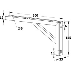 SAPHO - Podpěrná konzole 305x160x32, pozinkovaná ocel, 1 ks 30386