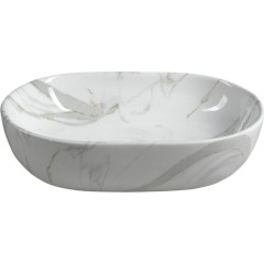 SAPHO - DALMA keramické umyvadlo na desku, 59x42cm, carrara 417