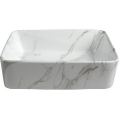 SAPHO - DALMA keramické umyvadlo na desku, 48x38cm, carrara 517