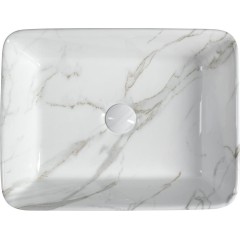 SAPHO - DALMA keramické umyvadlo na desku, 48x38cm, carrara 517