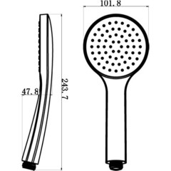 SAPHO - Ruční sprcha, průměr 102, ABS/chrom 1204-43