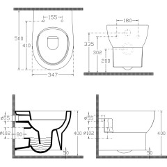 ISVEA - ABSOLUTE závěsná WC mísa, Rimless, 35x50cm, bílá 10AB02002