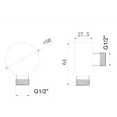 Bruckner - Vývod sprchy 1/2", mosaz/chrom 621.500.1