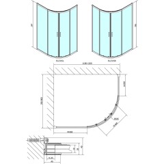 POLYSAN - EASY čtvrtkruhová sprchová zástěna 1200x800, L/R, čiré sklo EL2315