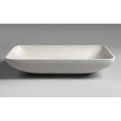 SAPHO - INFRANE betonové umyvadlo na desku, včetně výpusti, 57x37cm, bílý pískovec AR460