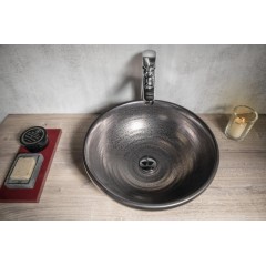 SAPHO - ATTILA keramické umyvadlo, průměr 43cm, metalická měď DK010