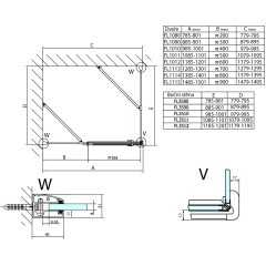 POLYSAN - FORTIS sprchové dveře 1200, čiré sklo, pravé FL1012R