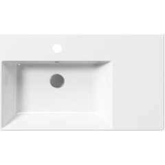 GSI - KUBE X keramické umyvadlo 80x47cm, s odkládací plochou vpravo, bílá ExtraGlaze 9456111