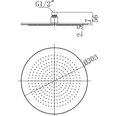 SAPHO - Hlavová sprcha, průměr 300, chrom 1203-03