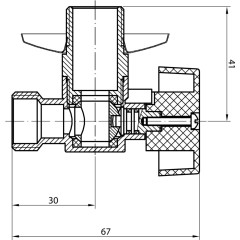 AQUALINE - Pračkový kulový ventil se zpětným ventilem 1/2"x3/4" - L, chrom 5310