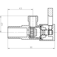 AQUALINE - Rohový kulový ventil 1/2"x3/8", kulatý, chrom 5317