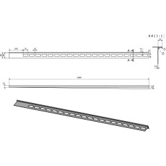 SAPHO - Spádová lišta, pravá, výška 10, délka 1000, nerez mat SPD10-P