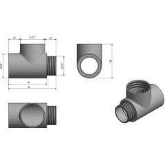 AQUALINE - T-kus, chrom 7926