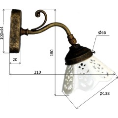 SAPHO - BARI svítidlo E14, 40W, 230V, keramické stínítko, IP21, bronz MC811