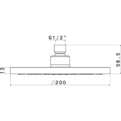 SAPHO - Hlavová sprcha, průměr 200, systém AIRmix, ABS/chrom SF077