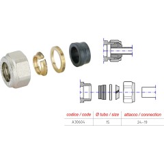 AQUALINE - ECO svěrné šroubení pro Měď, 15, nikl CP9990