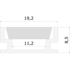 SAPHO - LED zápustný profil do obkladu,19,2x8,5, hliník, 2m KL1889-2