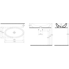 ISVEA - SISTEMA keramické umyvadlo 75x42cm, bílá 10AR65075