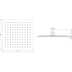 SAPHO - SLIM hlavová sprcha, 250x250, nerez lesk MS564
