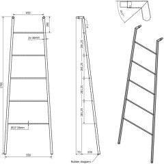 SAPHO - SEGA sušák ručníků na opření 550x1700x70, nerez lesk SE103