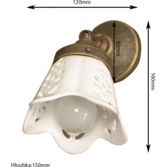 SAPHO - SORENTO svítidlo E14, 40W, 230V, IP21, keramické stínítko, bronz MC098
