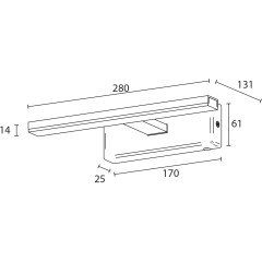 SAPHO - ESTHER LED nástěnné svítidlo, 6 W, 280x62x131 IP44, chrom E26374CI