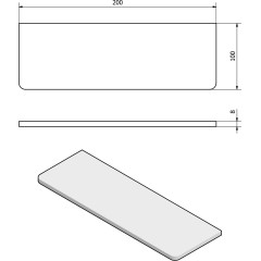 SAPHO - Polička 200x100x8, čiré sklo 23478