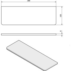 SAPHO - Police 300x100x8, čiré sklo 23479