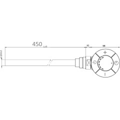 AQUALINE - Topná tyč s termostatem, rovný kabel, 500 W, chrom LT67445