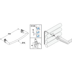 AQUALINE - Sušák ručníků na otopná tělesa 43cm oblý, bílá IDO-50