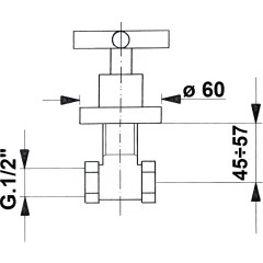 SAPHO - AXIA podomítkový ventil, teplá, chrom 505H