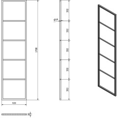 SAPHO - SKA sušák ručníků na opření 420x1700x20, černá mat SKA551