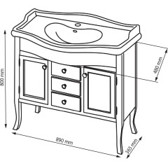 SAPHO - Koupelnový set RETRO 100, starobílá KSET-015